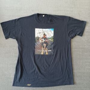 Vintage Willie Nelson T-Shirt Mens XL Black Screen Star‎ Don't Mess With Texas